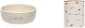Bundle of Pearhead Woof Ceramic Dog Bowl + Pearhead Bone Appetite Treat Jar, Ceramic and Wood Pet Treat Canister, Modern Neutral Color Home Kitchen Accessories, Dishwasher Safe