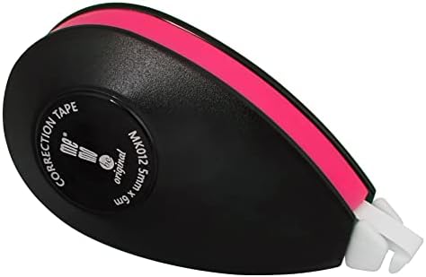 Mini Correction Tape Dispenser Precise Dosage Ergonomic Shape in Plastic Case with Hanging Hook White Tape Black Cover 5mm x 6m