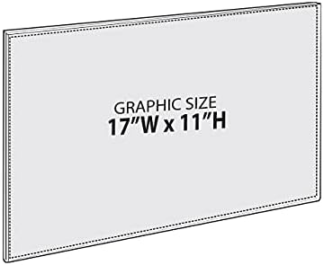 Azar Displays 129937 17" W x 11" H Horizontal U-Frame with Magnetic Strips, 10-Pack, clear