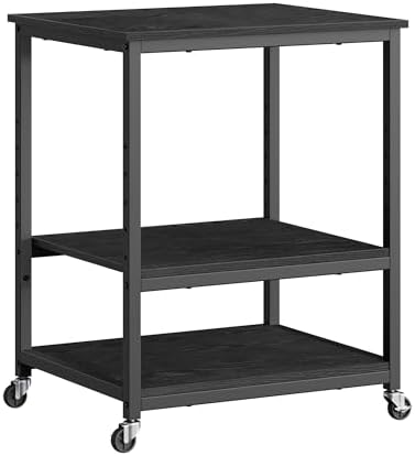 VASAGLE 3-Tier Printer Stand with Locking Wheels, Under Desk Printer Table