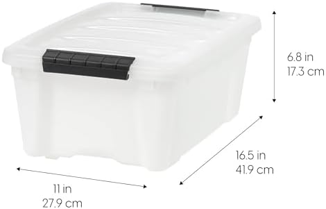 IRIS USA 6-Pack 13 Quart Storage Bins with Lids, Pearl