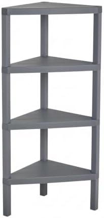 Honey-Can-Do Grey 4-Tier Corner Shelf
