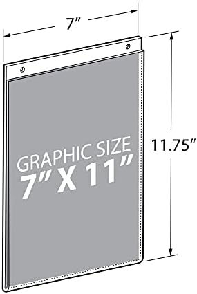 Azar Displays 162716 7-Inch Width by 11-Inch Height Wall U-Frame with Pre-Cut Hanging Holes, 10-Pack