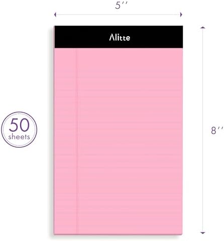Alitte 5x8 Small Notebooks – 12 Pack Narrow Ruled, Multicolor Perforated Note Pads with 50 Sheets Per Notepad, (No Ink Bleeding) Ideal Legal Pads for Writing, Note Taking, Home, Office, School