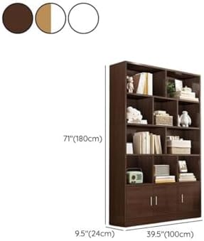 Closed Back Cabinet Wood Standard 9.5'' Wide Bookcase Bookshelf Storage Rack Multi-Layered Storage Shelf Cabinet Display Unit Integrated Against the Wall Black Oak 39.4" L x 9.4" W x 70.9" H