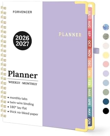 Forvencer Academic Planner 2026-2027, Weekly & Monthly Hardcover Planner A5