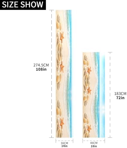 ALAZA Double-Sided Summer Beach Seashells Table Runner 18x72 Inches Long,Table Cloth Runner for Wedding Birthday Party Kitchen Dining Home Everyday Decor
