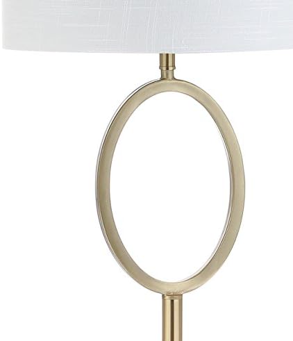 JONATHAN Y April 61" Metal LED Floor Lamp Hoop Design, Brass Gold