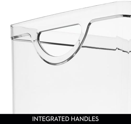 iDesign Stackable Clear Plastic Extra Long Storage Bin, 4-Pack