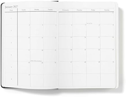 Wykeham's Executive 2026-27 Daily Journal Planner – Customization Available – Mid-Year Academic Diary – July 2026 to June 2027 (Black, 8.5"×5.5")