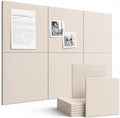 SIOLOC Felt Bulletin Board Tiles, 6 Pack Oatmeal Beige Cork Board Alternative for Walls, Large Felt Wall Tiles, 36''x 24‘’ Push Pin Board for Home Office, Classroom, Dorm Decor