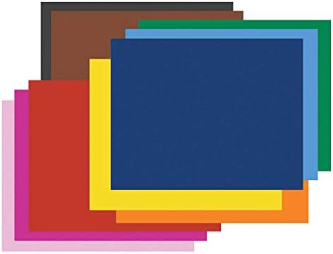 Pacon® PAC54872 4-Ply Railroad Board, 10 Assorted Colors, 22" x 28", 50 Sheets