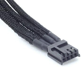 SilverStone Black Sleeved PSU Cable for Three 4-Pin Molex & One 4-Pin Floppy adapter PP06B-3PER10F