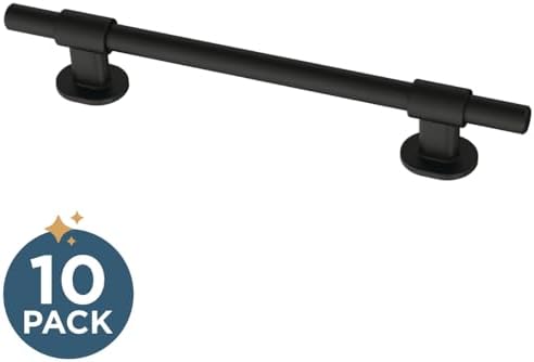 Franklin Brass 10 Pack Matte Black Cabinet Handles Adjustable Drawer Pulls for Kitchen Cabinet Knobs Dressers and Cupboards Fits 1-3/8 to 6-5/16 inch (35–160mm) Hole Center | Adjusta-Pull™