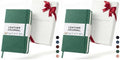 BEECHMORE BOOKS Premium Lined Leather Journal for Men & Women, 5" x 8" (A5) Thick 120gsm Ivory Cream Paper Notebook, Hardcover Vegan Leather Personal Diary, With Gift Box (Dartmouth Green) (Pack of 2)