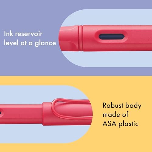 LAMY safari sunset - Fountain Pen with ergonomic grip & polished steel nib in size F - ideal for any Writing & Calligraphy - including LAMY T 10 blue cartridge - Right-Handed