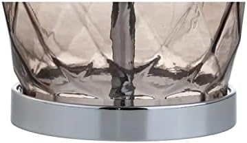 JONATHAN Y Juliette Modern Faceted Glass Table Lamp 26.5", Smoked Gray