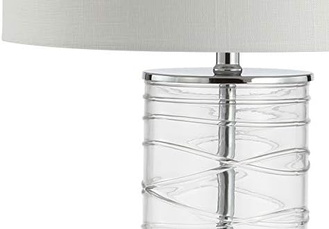 JONATHAN Y Cole 27.5" Fused Glass Table Lamp, Clear, Set of 2