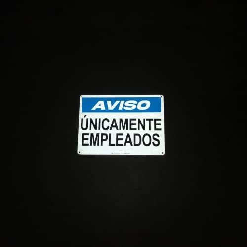 TRADESAFE Employees Only Sign - Aviso Únicamente Empleados Spanish, Quick Install Aluminum Safety Sign, Light Reflective, UV-Resistant, Waterproof, 14” X 10” Employee Only Signs in Spanish