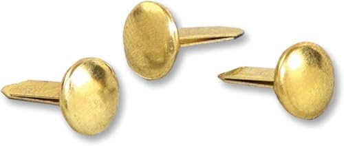 ACCO Brass Paper Fasteners,1/2",Plated,1 Box,100 Fasteners/Box (71709),(Pack of 10)