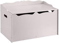 Amazon Basics Kids Wooden Toy Storage Chest with Safety Lid, Spacious Organizer for Bedroom, Gray, 30" x 18" x 19"