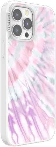 PopSockets iPhone 13 Pro Max Phone Case w/MagSafe- Coastal Dye Purple | Magnetic, Wireless Charging, Camera & Drop Protection, Purple, Aura, Rainbow, Colorful