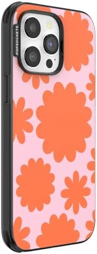 PopSockets iPhone 14 Pro Max Phone Case w/MagSafe- Floating Florals | Magnetic, Wireless Charging, Camera & Drop Protection, Hot Pink, Flower, Floral