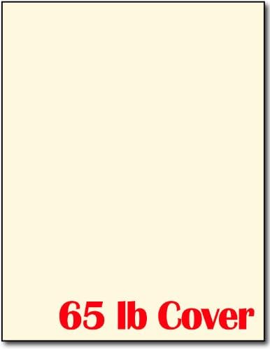 Cream Cardstock Printer Paper - 250 Sheets 8.5" x 11" - 65lb Cover (176gsm) Matte Ivory Colored Stationery Paper for Menus Resumes Programs Invitations Flyers Brochures Certificates Announcements
