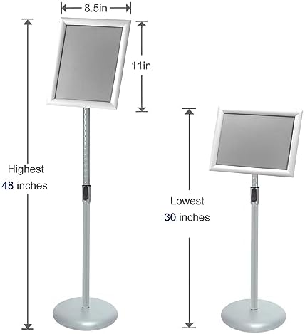 Advertising Support Board Sign Stand Poster Holder Applicable to All Kinds of Stores Exhibition Halls (Silver, 8.5x11in 6pack)