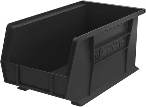 Akro-Mils 30240 AkroBins Plastic Storage Bins, 15"x8"x7", Black, 12-Pack