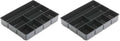 Rubbermaid Extra Deep Desk Drawer Director Tray, Plastic, 11.875 x 15 x 2.5 Inches, Black (Pack of 2)