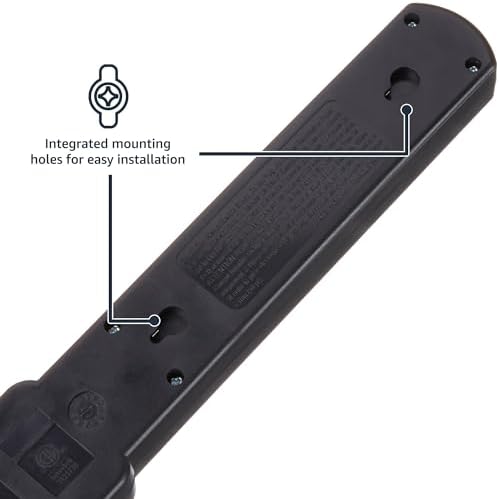 Amazon Basics 6-Outlet Surge Protector Power Strip with 200J Protection, Circuit Breaker, 2ft Extension Cord, Black, 4-Pack