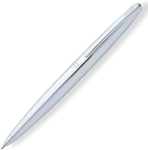 Cross ATX Pure Chrome Ballpoint Pen, Medium Point, Black Ink
