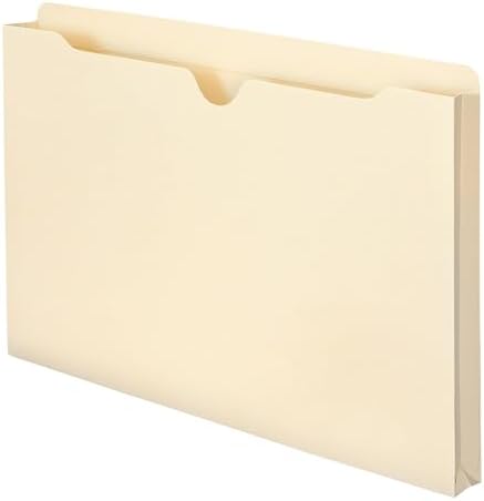 Smead File Jacket, Reinforced Straight-Cut Tab, 1" Expansion, Legal Size, Manila, 50 per Box (76520)