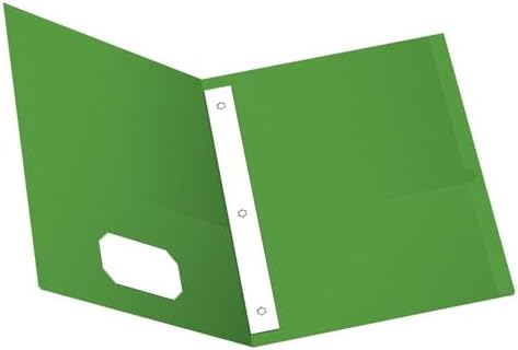 Oxford Twin Pocket Folders with Fasteners, Letter Size, Light Green, 25 per Box (57703)