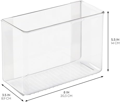 iDesign Adhesive Organizer Bin, Set of 4, Clear
