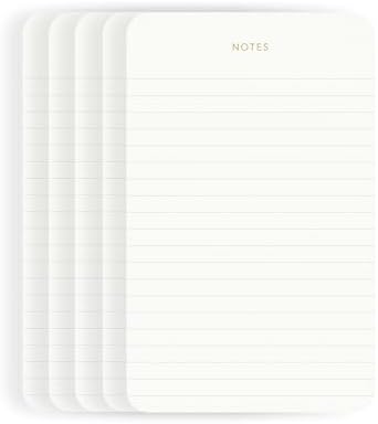 Small Lined Notepads for Work, Gold Foil, 6.3 x 3.9 in, 5 Pack, 375 Sheets