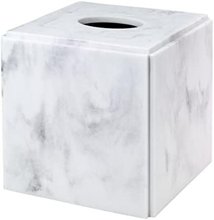 Avanti Linens - Tissue Box Cover, Resin Countertop Decor, Marble Design (Catania Collection)