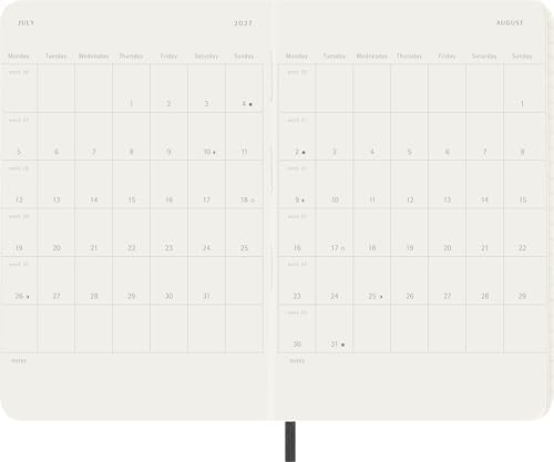 Moleskine 2027 12-Month Weekly Planner, Pocket, Black, Softcover