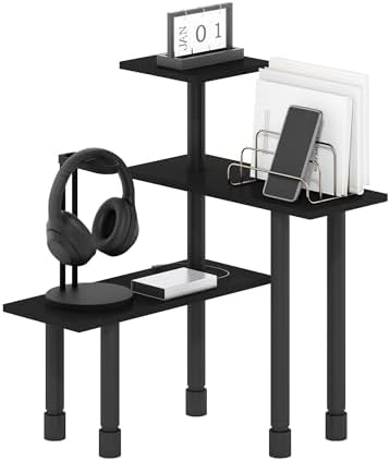 Furinno Turn-N-Tube Kitchen Countertop Organizer, 3-Tier Corner Countertop Organizer Shelf, Corner Shelf, for Kitchen, Pantry, Organizers and Storage, Espresso