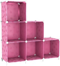 UNKU 6 Cube Storage Organizer, Closet Organizer Storage Shelves,Pink