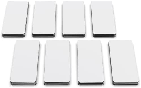 Attractivia Dry Erase Magnetic Labels 2.8 x 1.2 in, Dry Erase Magnets, 60-Pack, White Erasable Write-On All-Purpose Labels, for Office, Education, Home, Whiteboard, Magnetic Name Tags