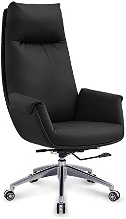 Office Chair Desk Chair Armrest Swivel Roll High Back PU Leather Computer Chair Adjustable Ergonomic Task Chair (A Technology Leather No Massage)