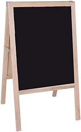 Crestline Products Natural Wood Marquee Easel ( 2 Black Dry Erase Boards) - 42" H x 24" W Sidewalk Easel