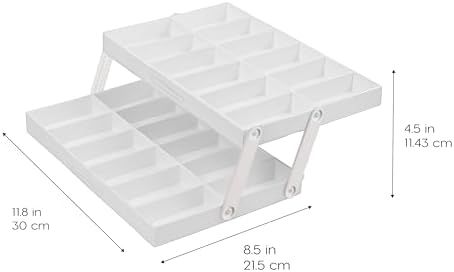 IRIS USA 2-Tier Drawer Organizer |Made in USA| 22 Dividers (2-Pack) - White