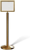 CCW 11 X 14 Inch Horizontal Pedestal Floor Sign Frame, Satin Brass