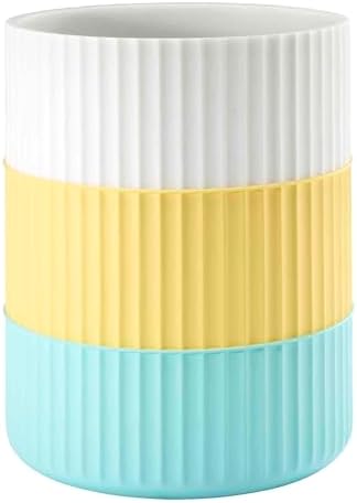 Izod - Wastebasket, Trash Can for Home, Resin Bathroom Accessories, Dorm Room Essentials, Striped Bathroom Decor (Clubhouse Collection, Aqua)
