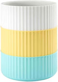 Izod - Wastebasket, Trash Can for Home, Resin Bathroom Accessories, Dorm Room Essentials, Striped Bathroom Decor (Clubhouse Collection, Aqua)