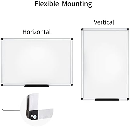 VIZ-PRO Magnetic Whiteboard/Dry Erase Board, 36 X 24 Inches, with 1 Eraser & 14 Markers & 4 Magnets