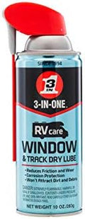 3-IN-ONE RVcare Window & Track Dry Lube with SMART STRAW SPRAYS 2 WAYS, 10 OZ